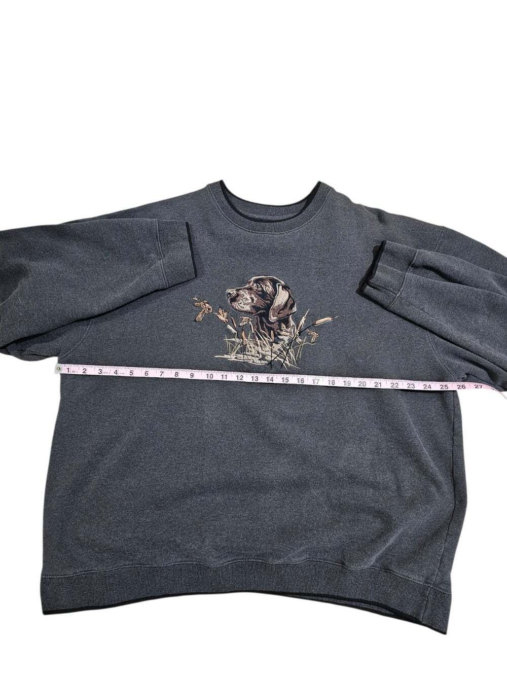 Croft & Barrow Mens XL Gray Fleece Pointer Dog Embroidered Heritage Pullover - Picture 8 of 8
